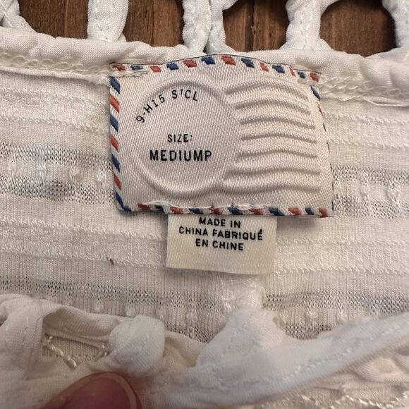 Anthropologie Postmark Crochet Tank Top Shirt Size Medium Petite Boho Coastal - Picture 5 of 15